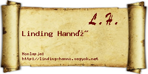 Linding Hannó névjegykártya